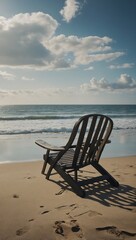 Pair of chairs set on a serene beach