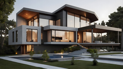 Fototapeta premium A modern house