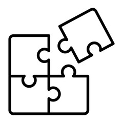 Puzzle Vector Line Icon