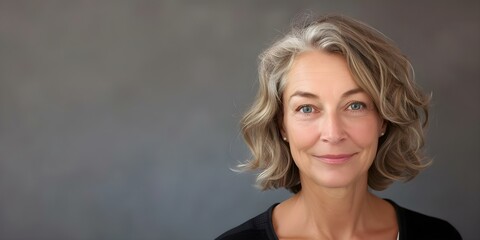 Portrait of a health-conscious middle-aged woman advocating wellness and mindfulness. Concept Health and Wellness, Middle-Aged Women, Mindfulness Advocacy, Portrait Photography, Healthy Lifestyle