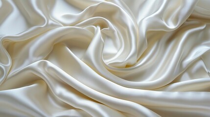 Fototapeta premium Soft and luxurious cream silk fabric with elegant pleats and folds