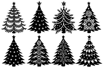 Christmas Tree silhouette, tree silhouette , christmas tree silhouette  vector