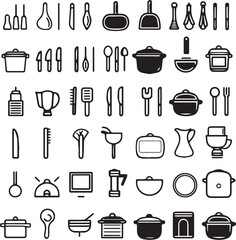 Comprehensive Kitchen Utensil Icon Set