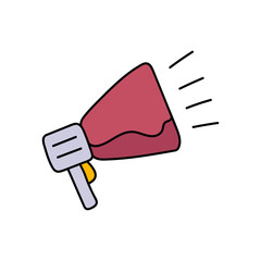 megaphone loudspeaker hand drawn color vector illustration