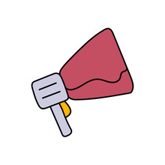 megaphone loudspeaker hand drawn color vector illustration