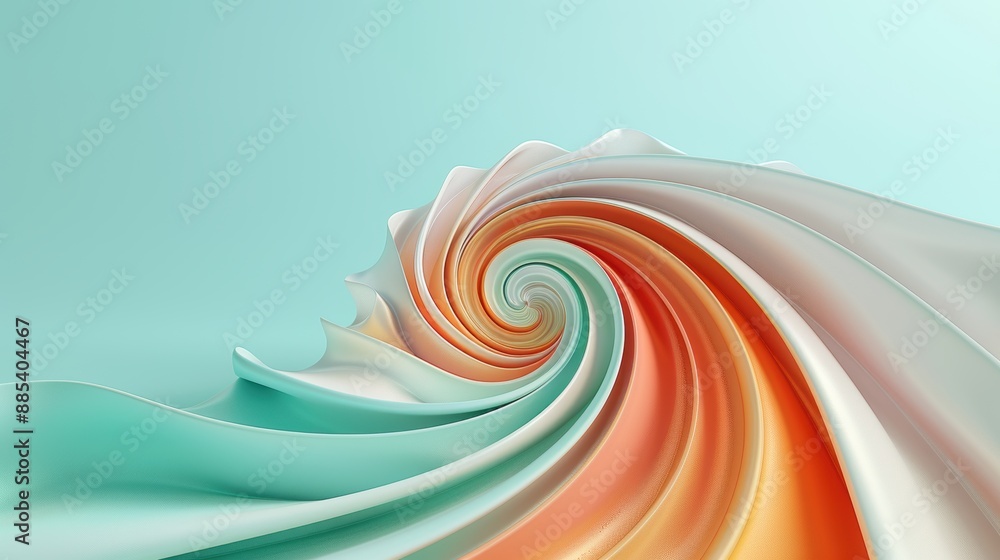 Poster an abstract artistic representation of the golden ratio, highlighting fractal patterns in a visually
