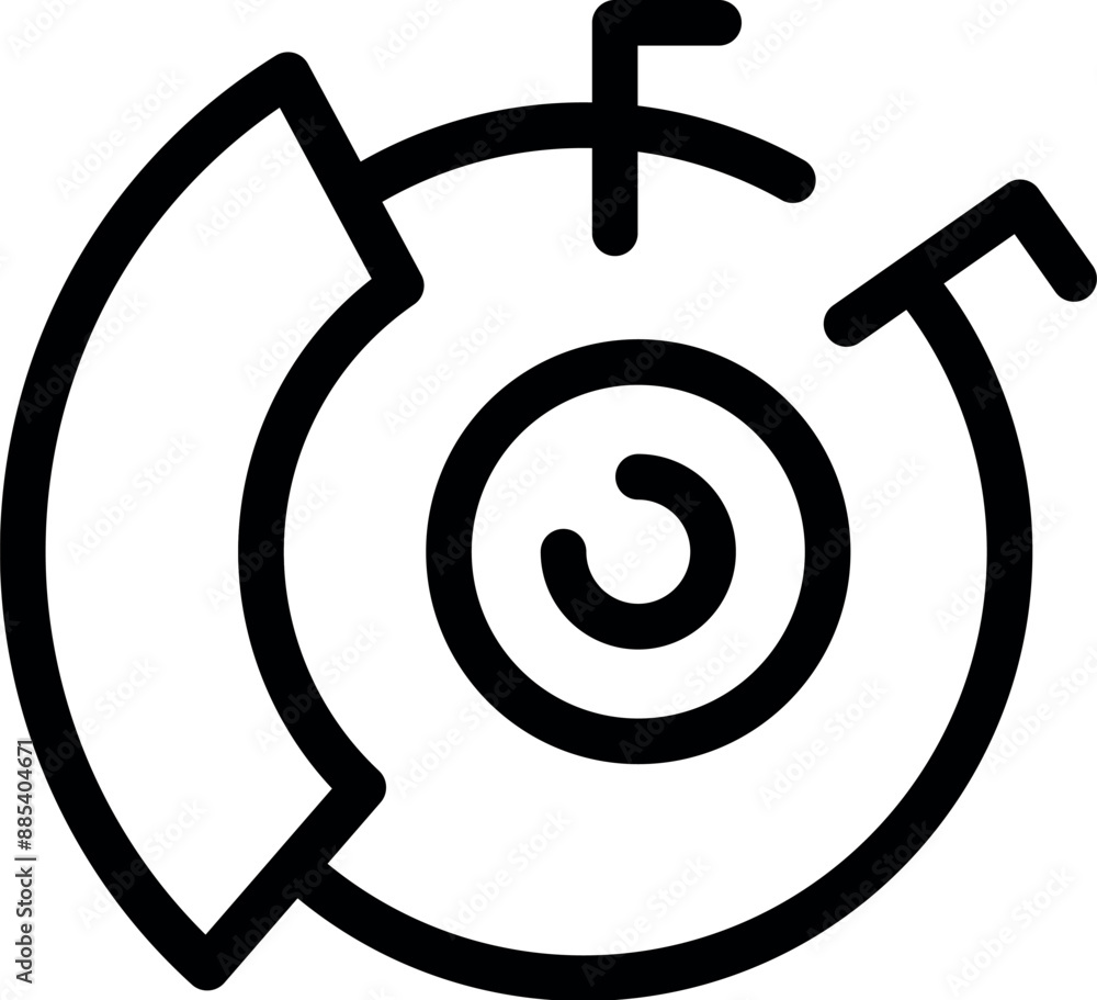 Poster abstract circular diagram showing data with arrows pointing at the center representing a concept rel