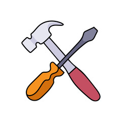 setting hand drawn color vector illustration