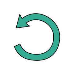 counterclockwise rotating arrow hand drawn color vector illustration