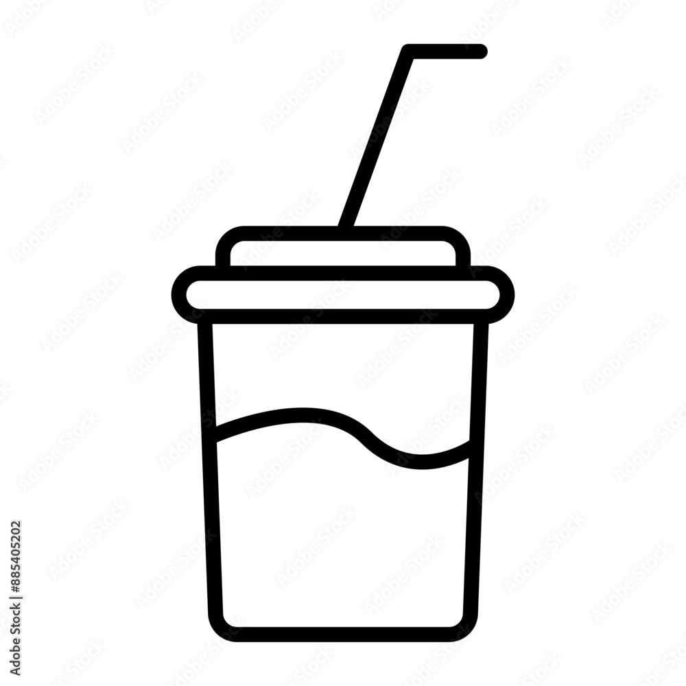 Sticker soft drink vector line icon