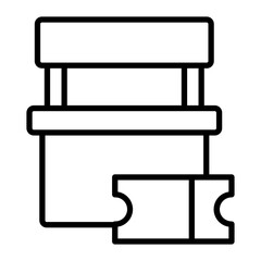 Ticket Office Vector Line Icon