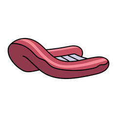 rubber dinghy hand drawn color vector illustration