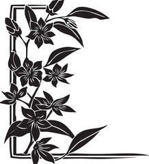 Floral Corner Design Silhouette