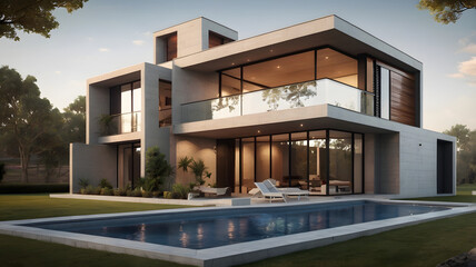 Fototapeta premium A modern house