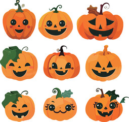 Adorable Halloween Jack-o'-Lanterns