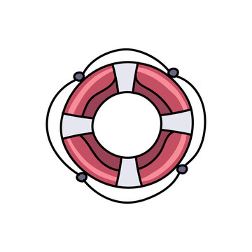 recommend clip art: life buoy hand drawn color vector illustration