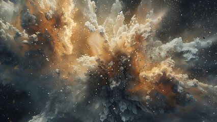 Obraz premium Abstract Cosmic Eruption - A Dynamic Background for Creative Wallart and Wallpaper Designs