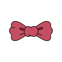 bow tie hand drawn color vector illustration
