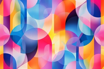 A vibrant and colorful abstract geometric pattern with overlapping shapes and gradients, creating a dynamic and modern look