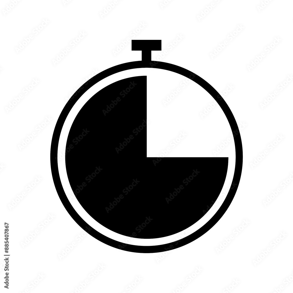 Poster timer or stopwatch icon with simple and modern design