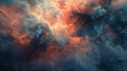 Stellar Nebula Abstract - A Unique Cosmic Fusion for Backgrounds, Wall Art & Wallpaper Designs