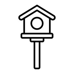 Bird Feeder Vector Line Icon