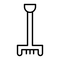 Rake Vector Line Icon