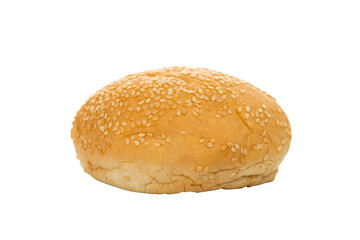 Hamburger bun isolated on a white background with clipping path.