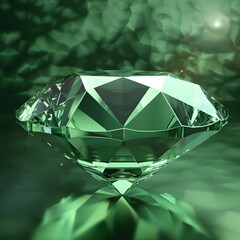 Diamonds sparkling against white and green backdrops, embodying elegance and luxury