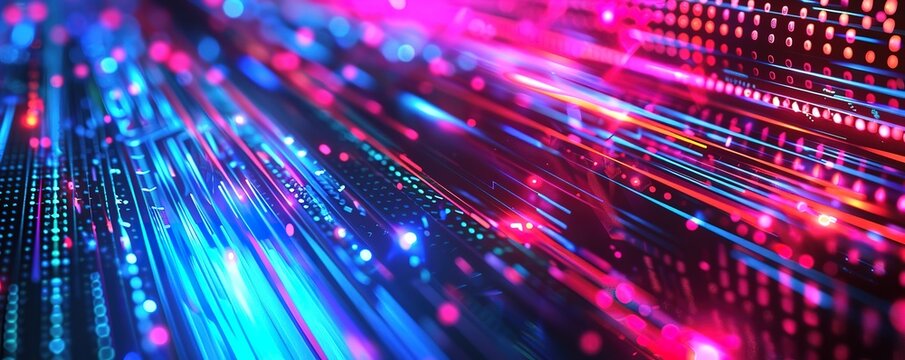  a colorful neon background with a futuristic concept
