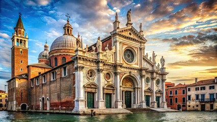 Fototapeta premium Historic church in Venice, Italy with stunning Gothic architecture and beautiful artwork , Venice, Italy