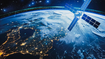 Satellite orbit on the earth's surface	