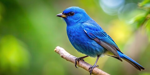 Close up photo of a beautiful blue sparrow perched on a tree branch , bird, wildlife, nature, feathers, small, delicate