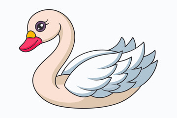 Swan Vector Art Illustration