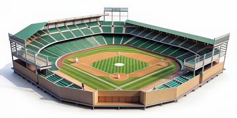 Paper model of a baseball stadium perfect for spring training, crafting, perfect, spring training, baseball stadium, paper