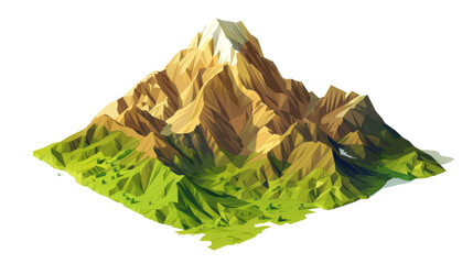 Naklejka premium 3D isometric of mountain designs piece of land