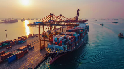 Sunrise Over Cargo Port