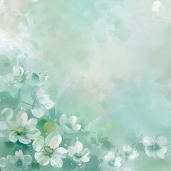 Fototapeta premium Spring floral background with flowers and butterflies