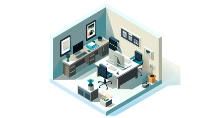 Obraz premium 3D isometric of office
