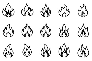 Fire Graphic Line Art Design Illustration Dynamic Hand Drawing