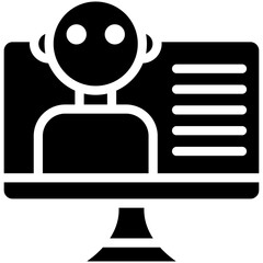 Virtual Assistant vector icon illustration of Gig Economy iconset.