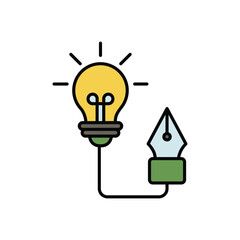 idea color line icon with white background vector stock illustration