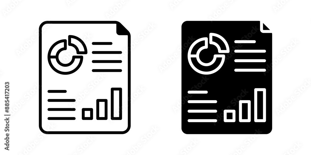 Poster report icon set. analysis, infographic, analytics symbol. document sign. for mobile concept and web 