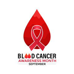Fototapeta premium Blood Cancer awareness month is observed every year in September. Vector illustration. Hand with blood design concept.