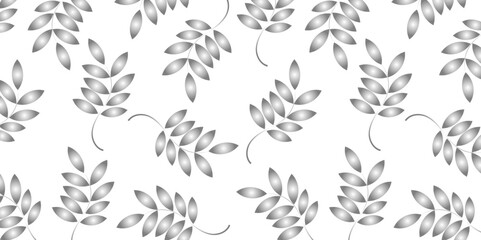 Abstract white background with seamless leaf symbol pattern texture. geometric pattern with icon shapes vector Illustration. floral concept art with interior decoration wall and floor.	