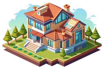 Modern house façade exterior. New contemporary residential architecture.