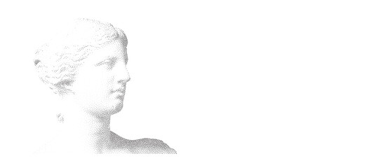Halftone ancient sculpture. Stippling Venus statue © WhataWin