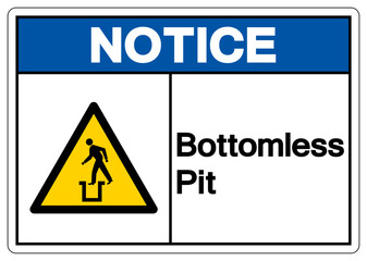 Notice Bottomless Pit Symbol Sign,Vector Illustration, Isolate On White Background Label. EPS10