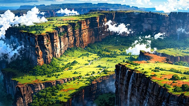 mount roraima guyana anime style stunning aesthetic ba background