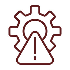 Risk Management Vector Line Maroon Icon Design